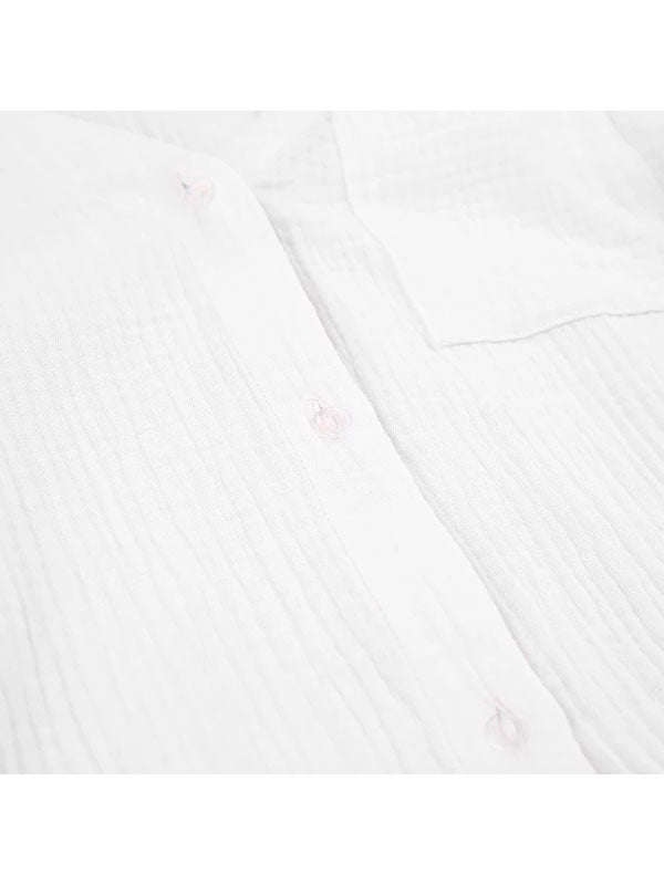 Ensemble Pyjama Short Blanc Pour Femme "Douceur de Brume" - Robitta