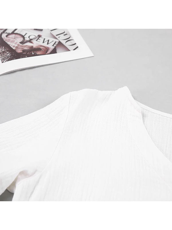 Ensemble Pyjama Short Blanc Pour Femme "Douceur de Brume" - Robitta