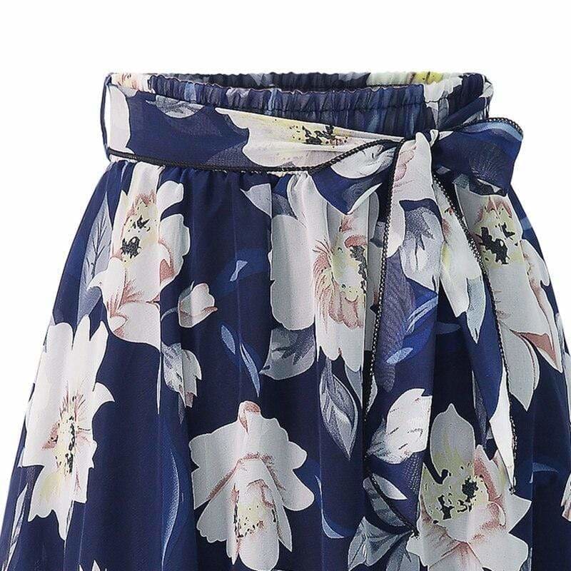 Jupe Année 50 Bleue Légère à Fleurs - Robitta