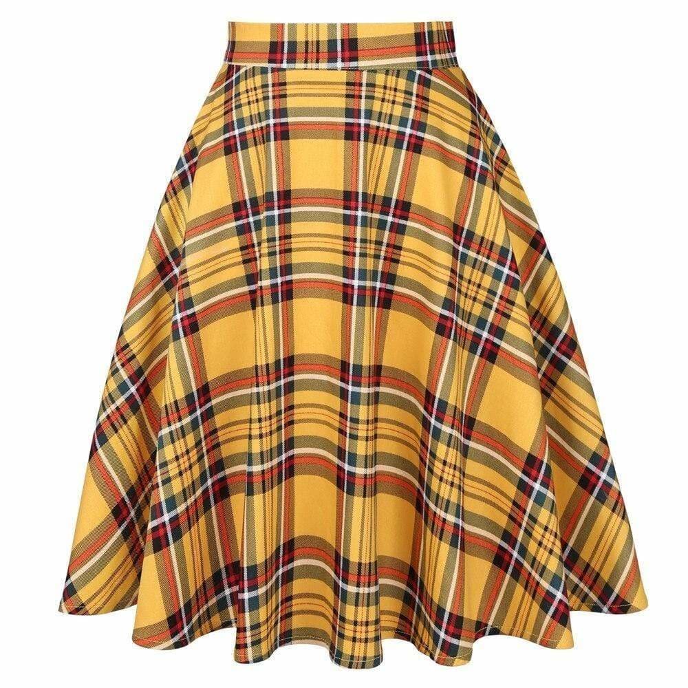 Jupe Année 50 Écossaise Jaune - Robitta