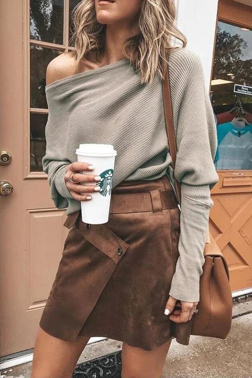 Pull en maille à épaulettes pour femmes - Robitta