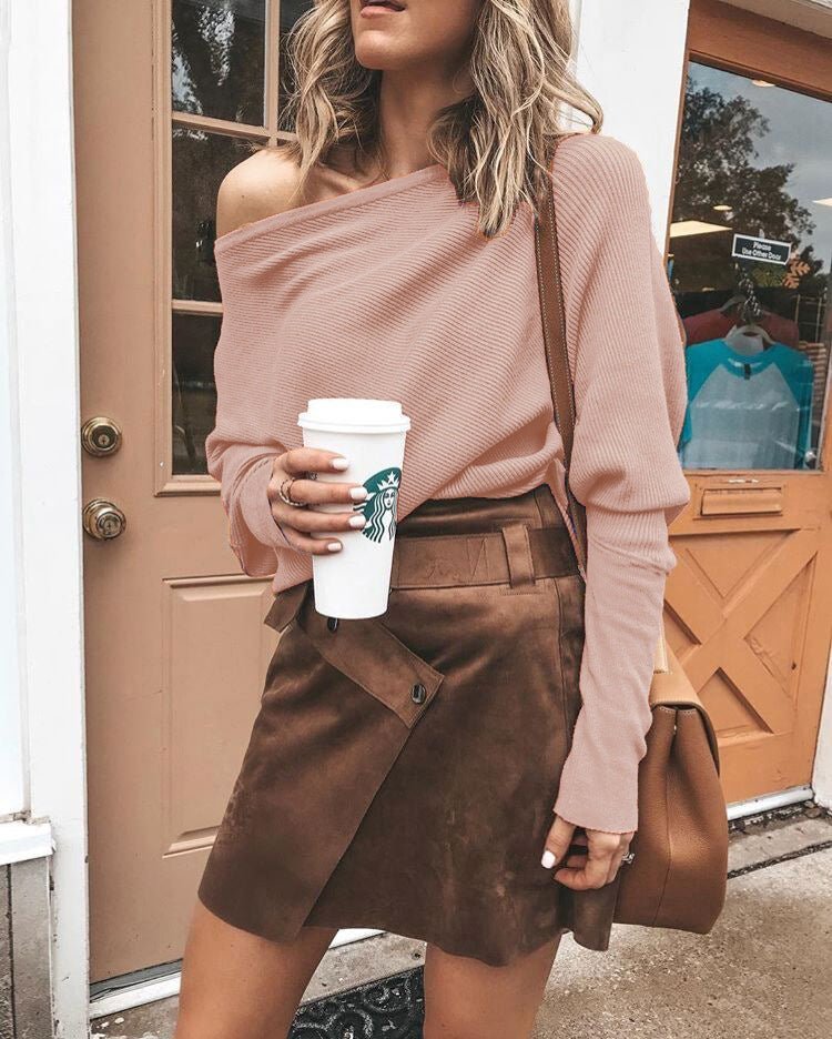 Pull en maille à épaulettes pour femmes - Robitta