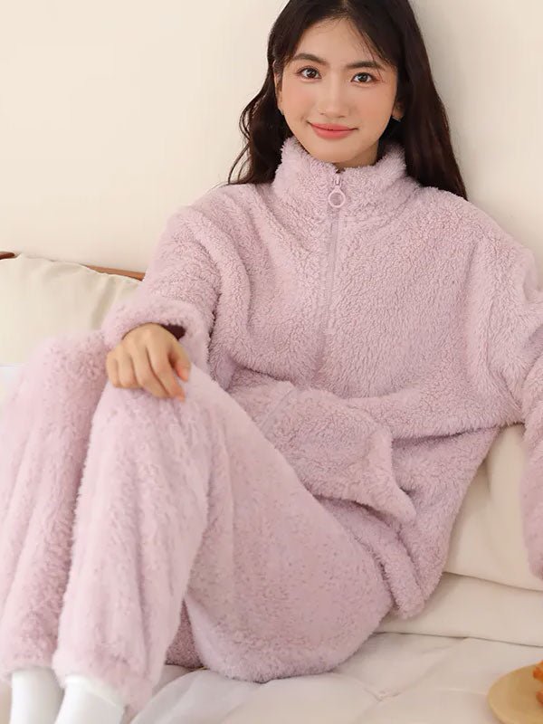 Pyjama Chaud Polaire Lavande Pour Femme "Rêve Polaire" - Robitta