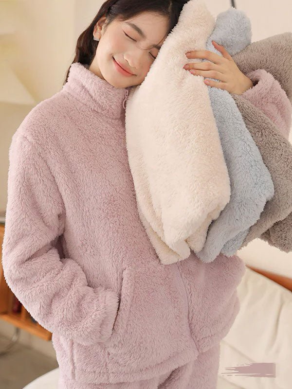 Pyjama Chaud Polaire Lavande Pour Femme "Rêve Polaire" - Robitta