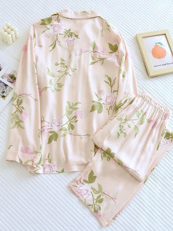 Pyjama Pour Femme À Manches Longues 2 Pièces "Fleur de Printemps" - Robitta