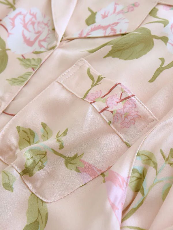 Pyjama Pour Femme À Manches Longues 2 Pièces "Fleur de Printemps" - Robitta