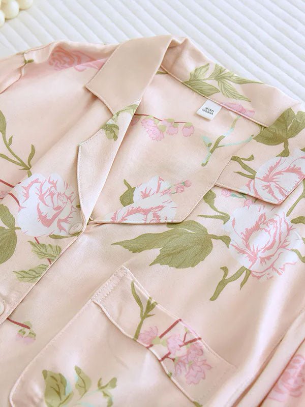 Pyjama Pour Femme À Manches Longues 2 Pièces "Fleur de Printemps" - Robitta