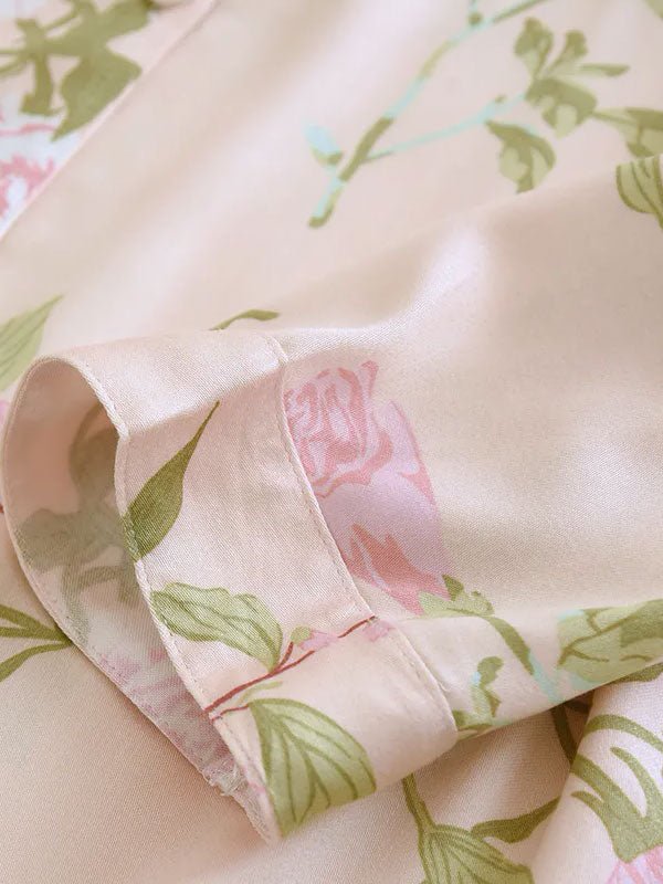 Pyjama Pour Femme À Manches Longues 2 Pièces "Fleur de Printemps" - Robitta