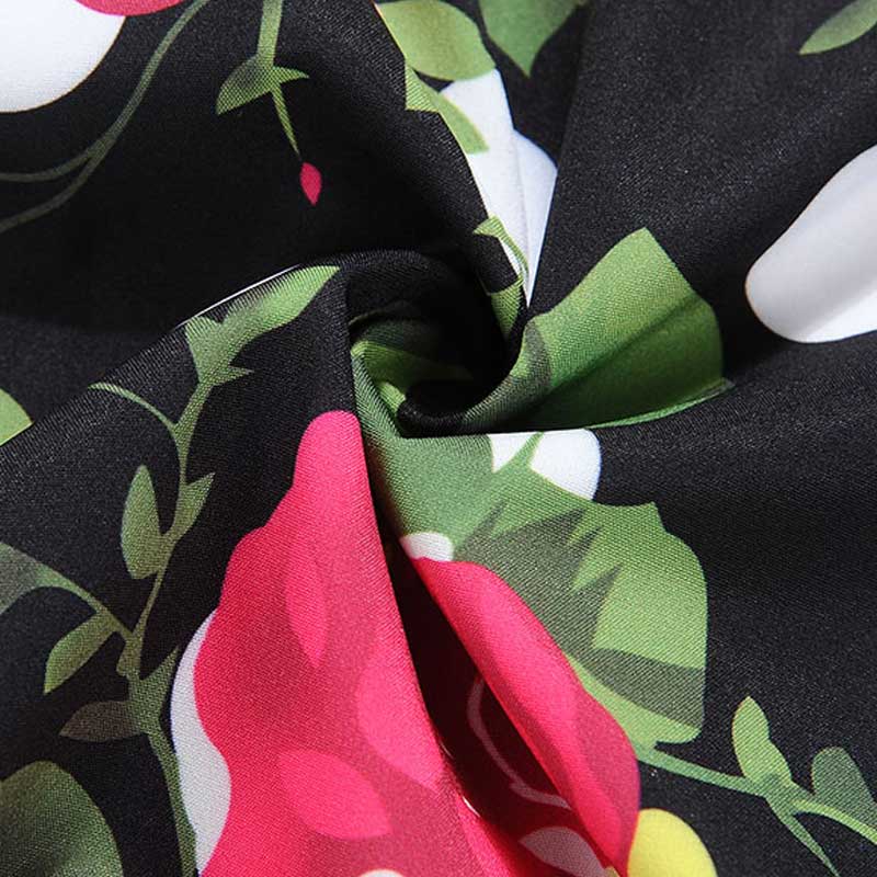 Robe Année 50 Bouquet de Roses Rouges - Robitta