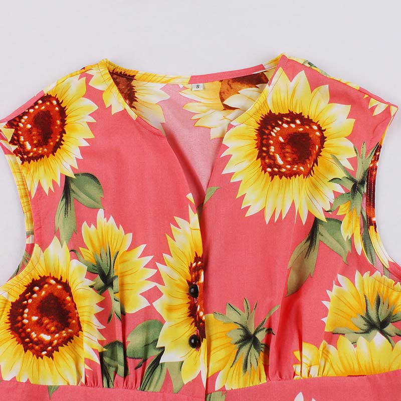 Robe Année 50 Champ de Tournesols - Robitta