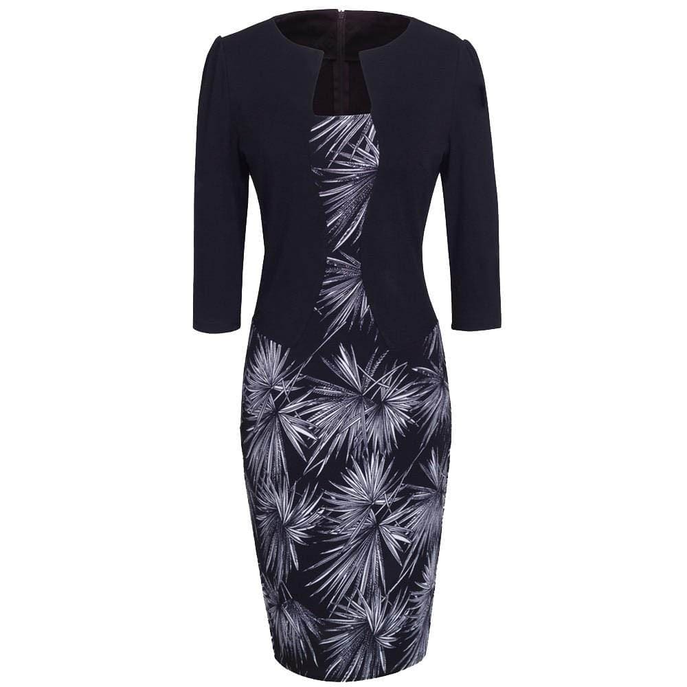 Robe Année 50 Crayon Noire Pissenlit - Robitta