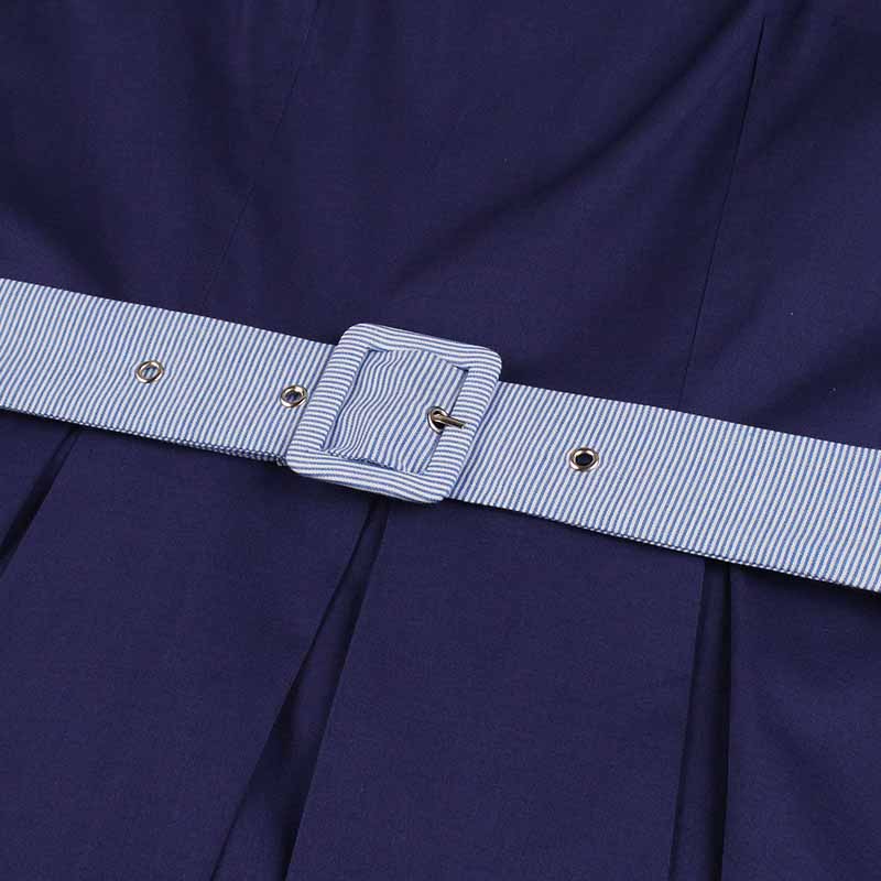 Robe Années 50 Bleu Marine - Robitta