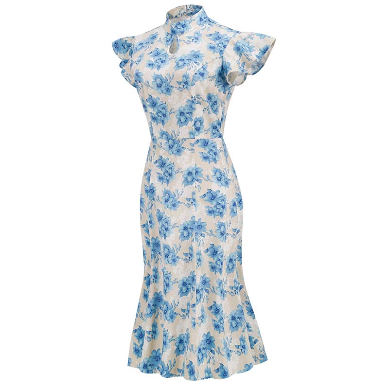 Robe Années 50 Crayon À Fleurs - Robitta