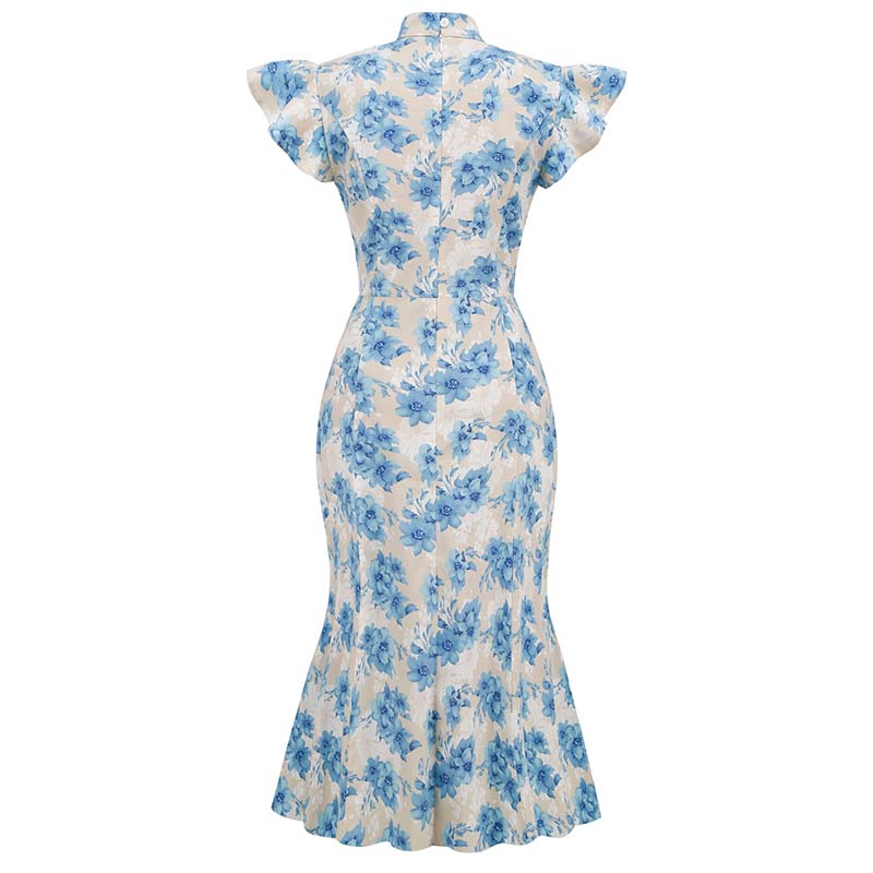 Robe Années 50 Crayon À Fleurs - Robitta