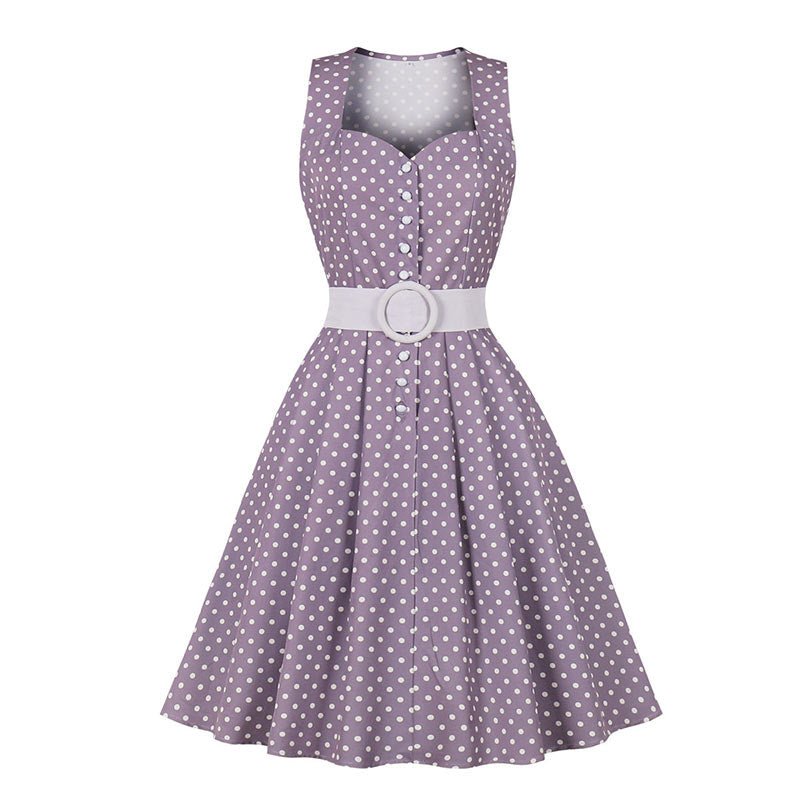 Robe Ceinturée à Pois Années 50 - Robitta