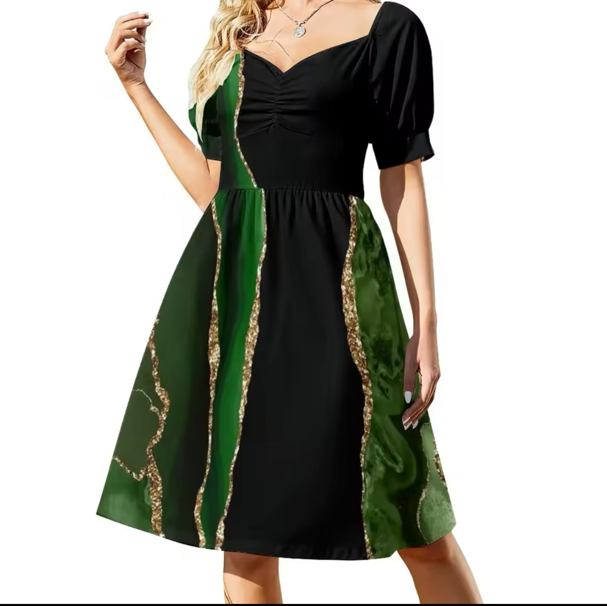 Robe géode vert noir