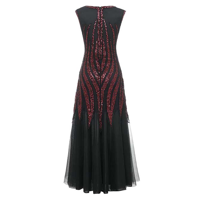 Robe Longue Noire à Paillettes Années 20