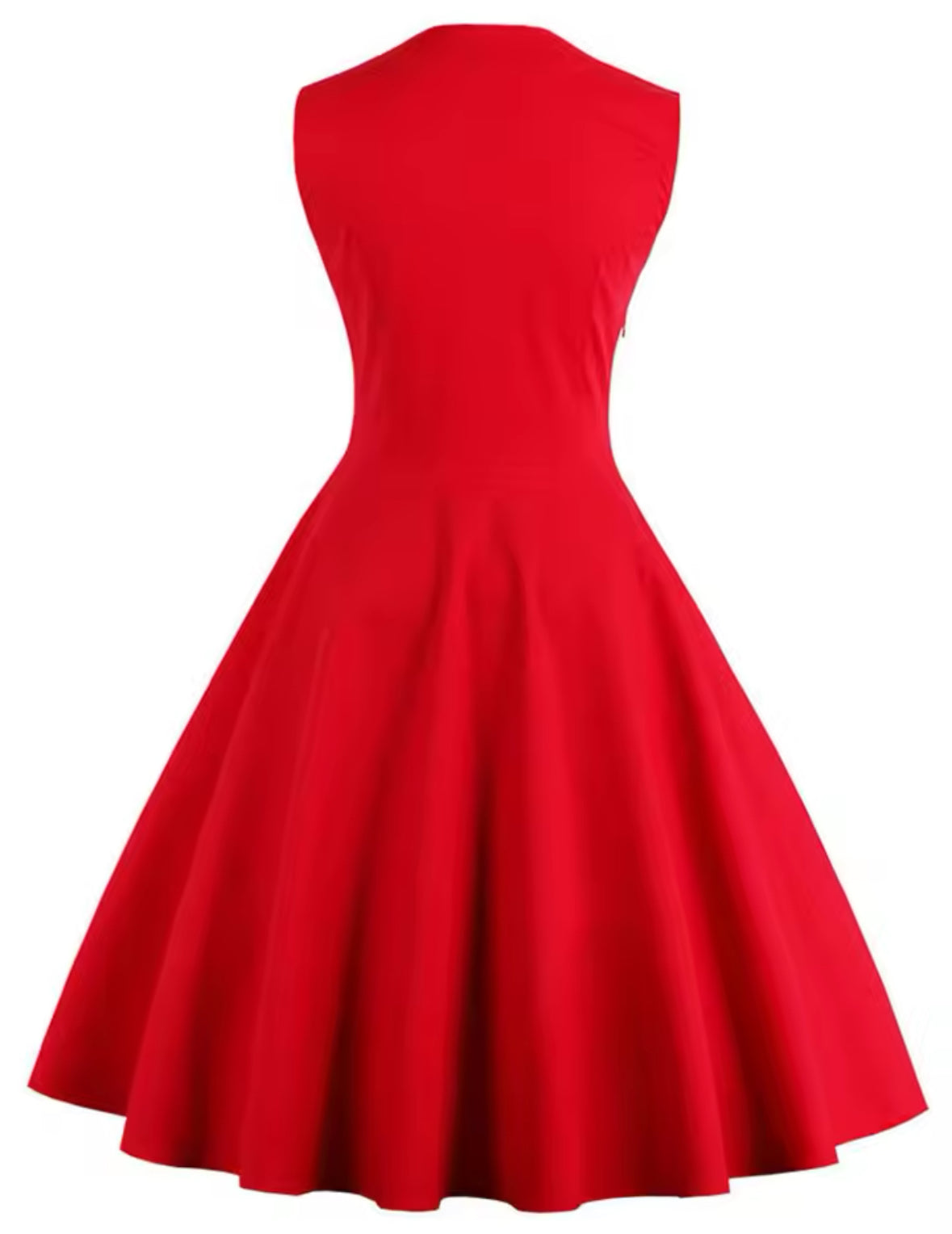 Robe vintage 50s 60s sans manches rouge