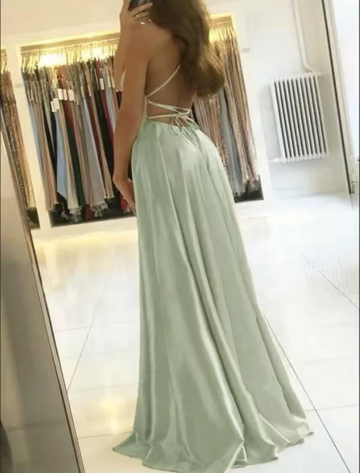 Robe satin longue