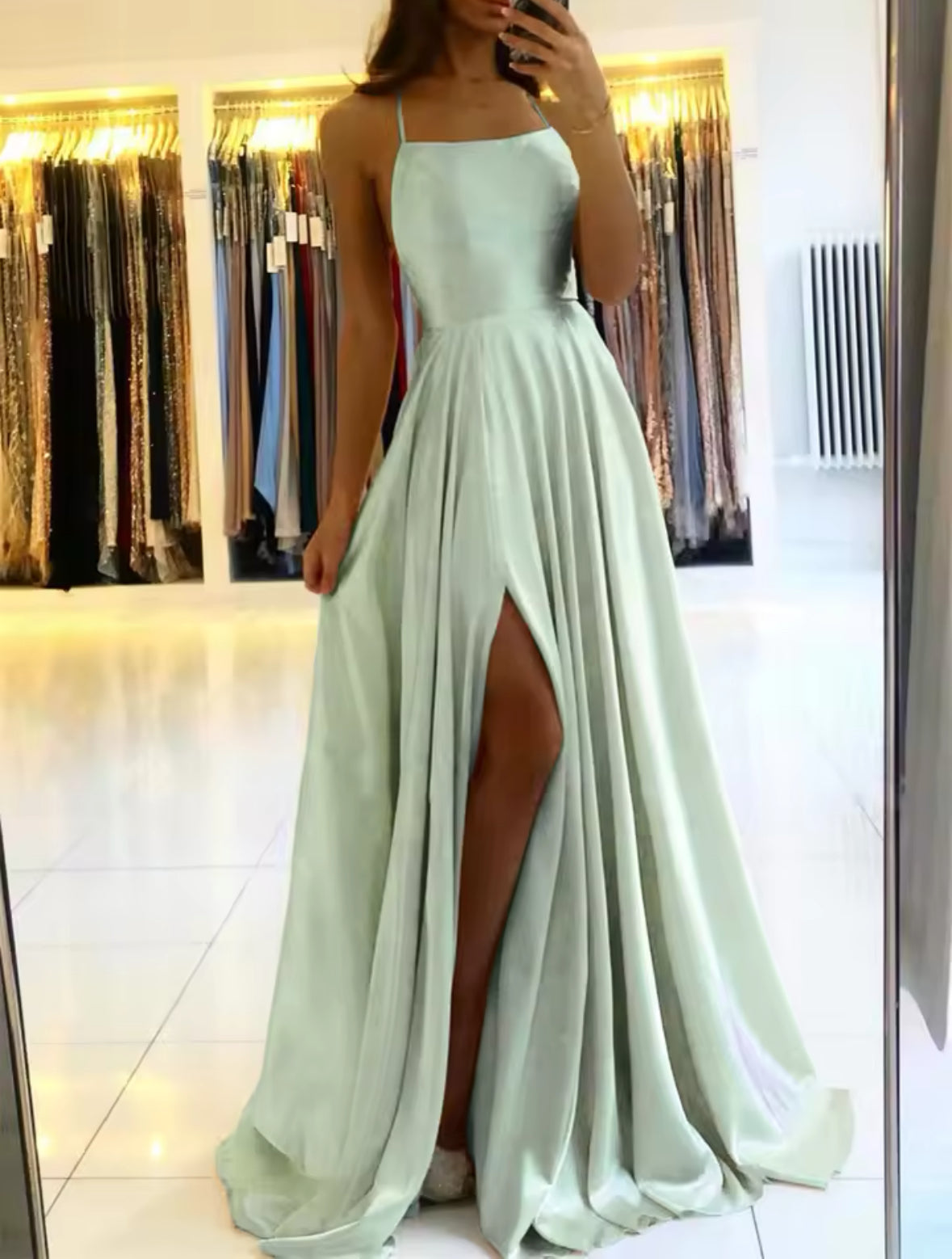 Robe satin longue