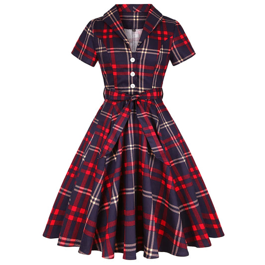 Robe Style Plaid Rockabilly