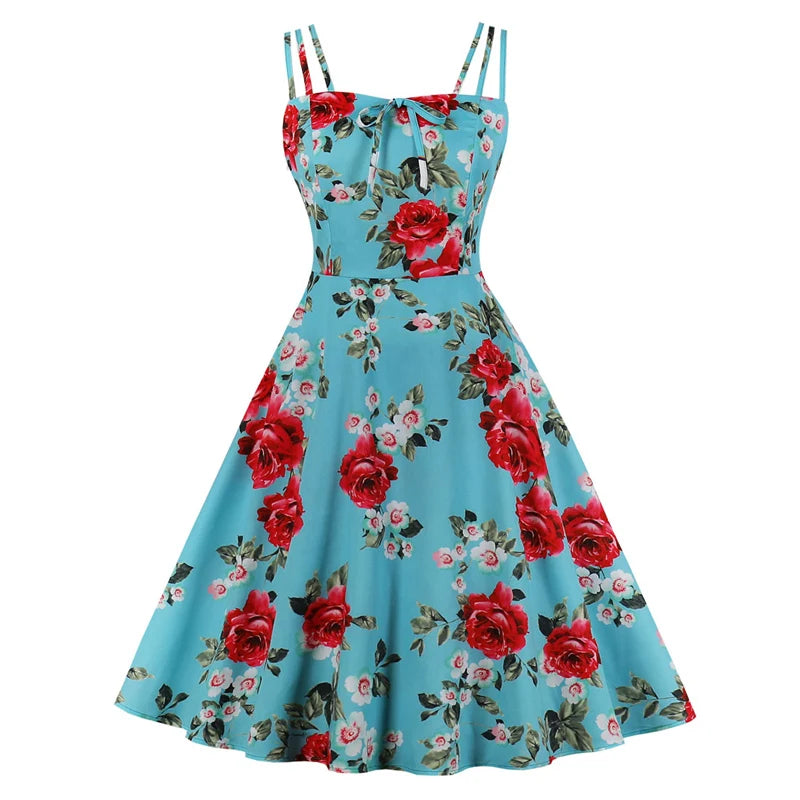 Robe Rockabilly Bleue