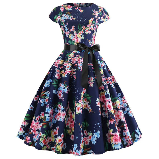 Robe Pin Up Champêtre Bleue