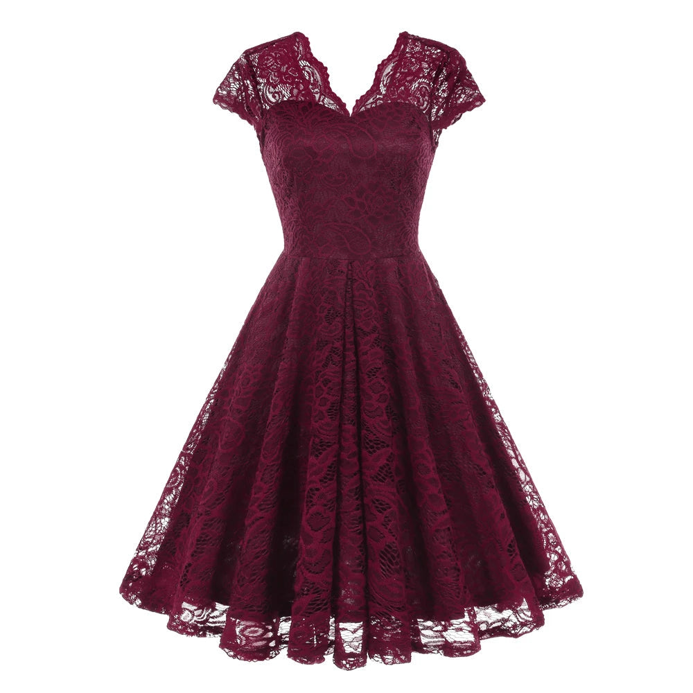 Robe Vintage Dentelle Sans Manche