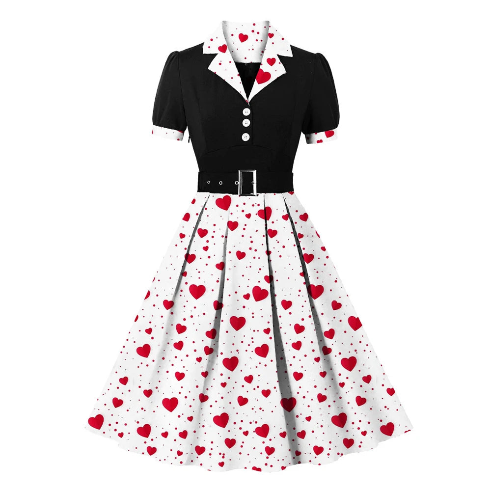 Robe Motif Coeur Vintage