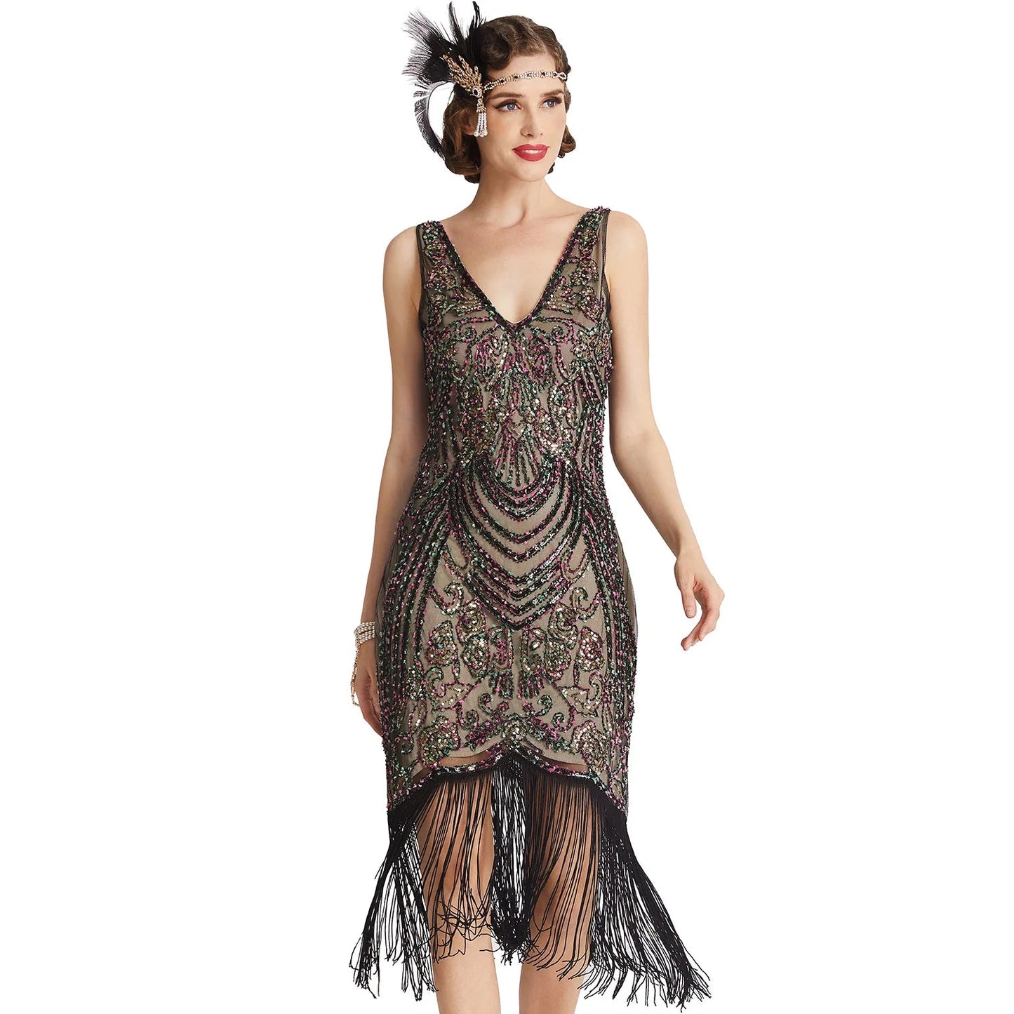 Robe Années 20 Style Gatsby à Franges