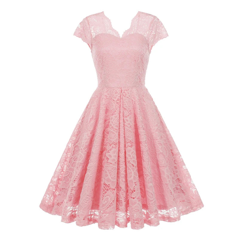 Robe Vintage Dentelle Sans Manche