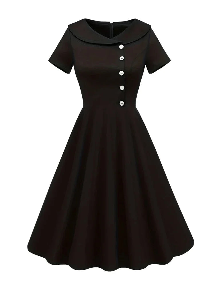 Robe Noire Élégante Années 30