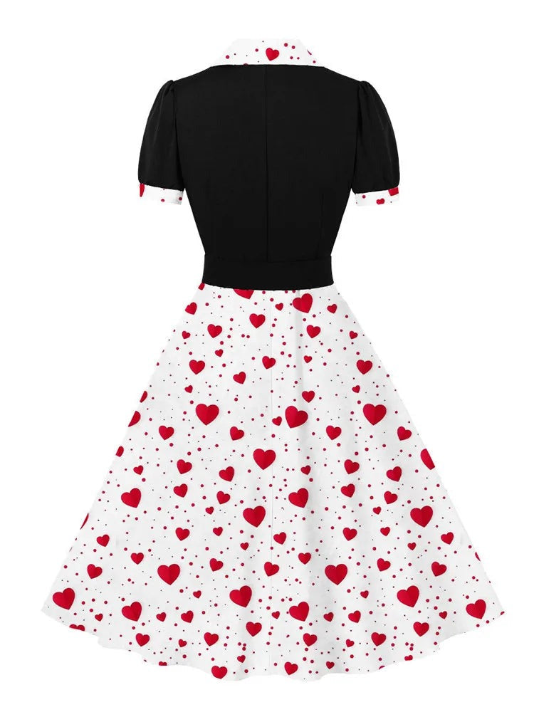 Robe Motif Coeur Vintage