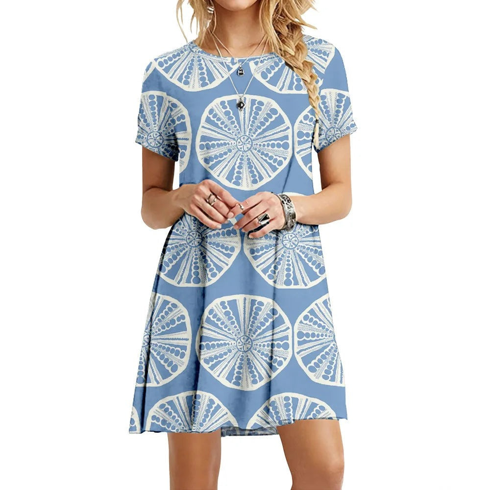 Robe Bleue Agrume Années 70