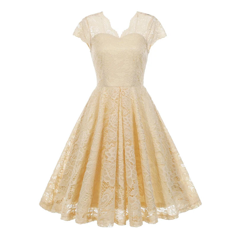 Robe Vintage Dentelle Sans Manche