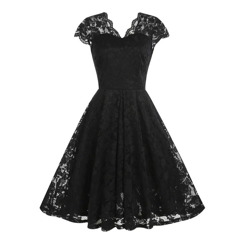 Robe Vintage Dentelle Sans Manche