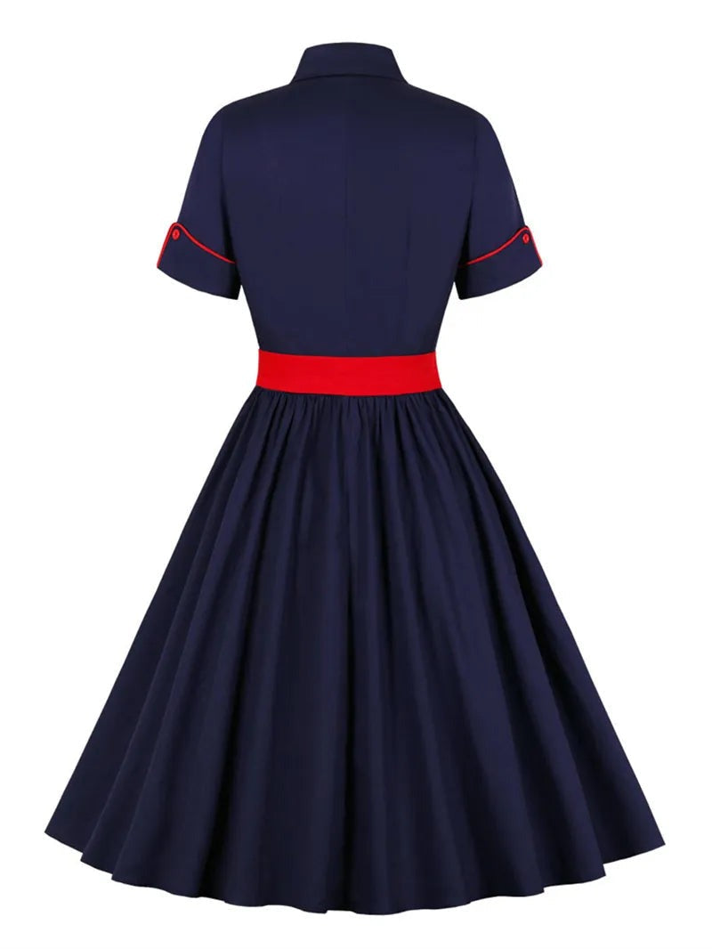 Robe Rockabilly Bleu Marine