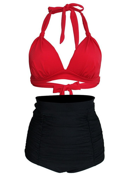 Bikini Retro Rouge et Noir