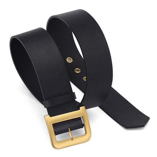 Ceinture année 50 En Cuir Boule Large