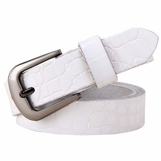 Ceinture Blanche en Cuir Véritable Années 50