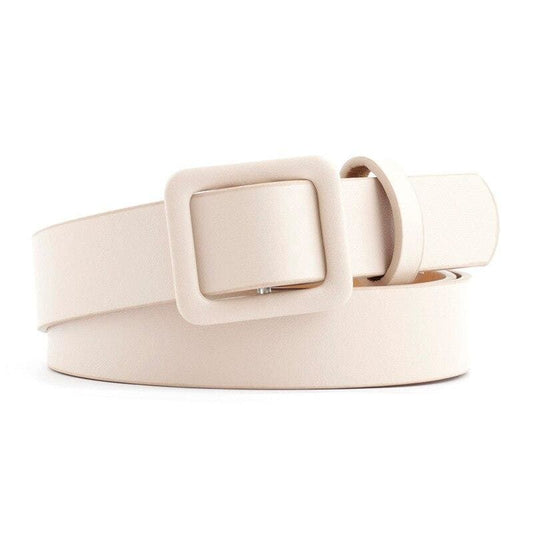 Ceinture Retro Uni Couleur Beige