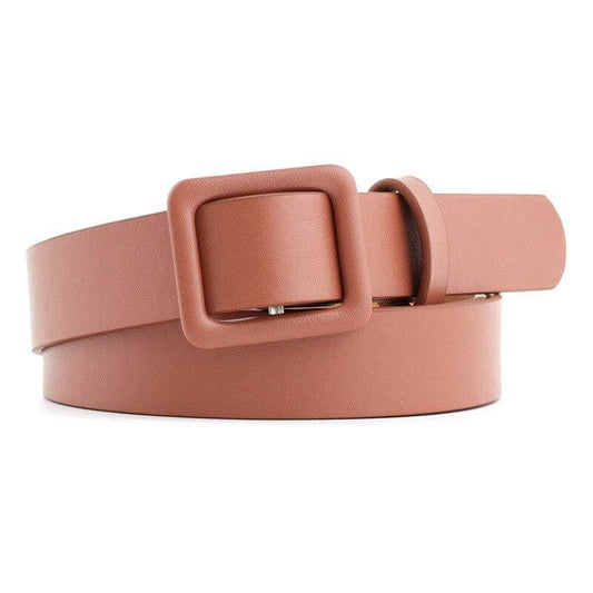 Ceinture Retro Uni Couleur Marron