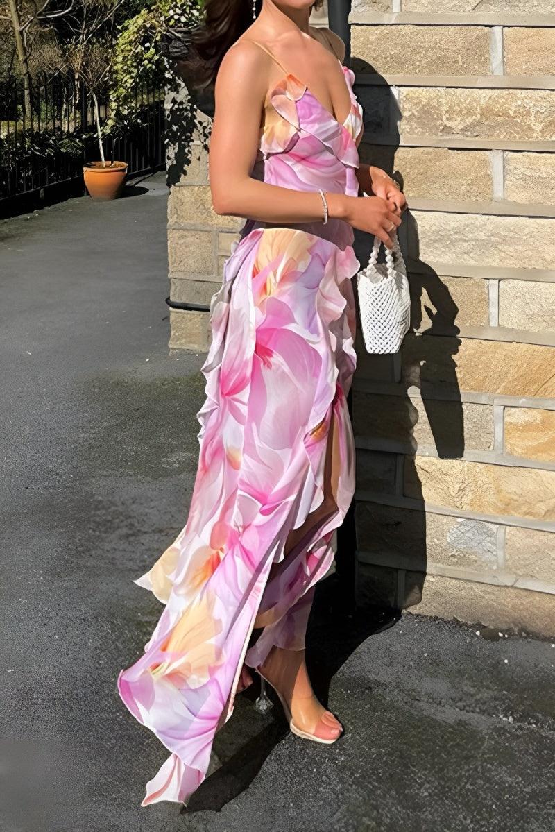 Robe Celine Florale Print Midi