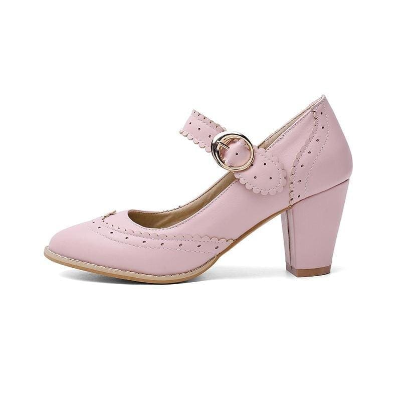 Chaussures Années 50 Escarpins Petits Talons Roses