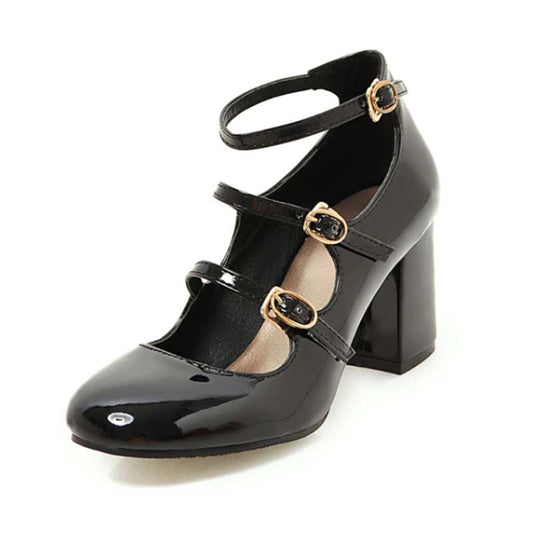 Chaussures Années 50 T-Strap Noires