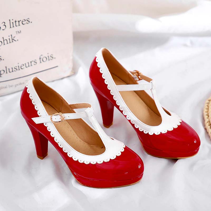 Chaussures Pin Up Rouges Talons Hauts