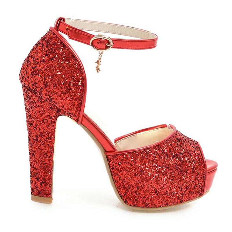 Chaussures Rockabilly Rouges à Paillettes