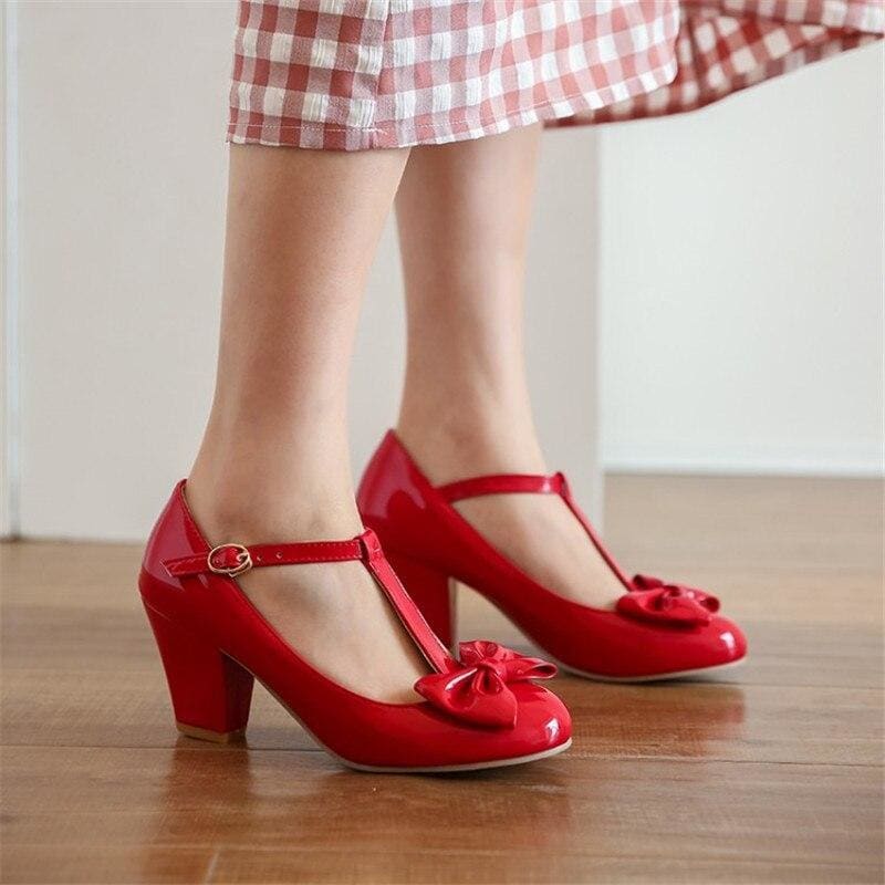 Chaussures Rouges Années 50 Rockabilly - Robitta