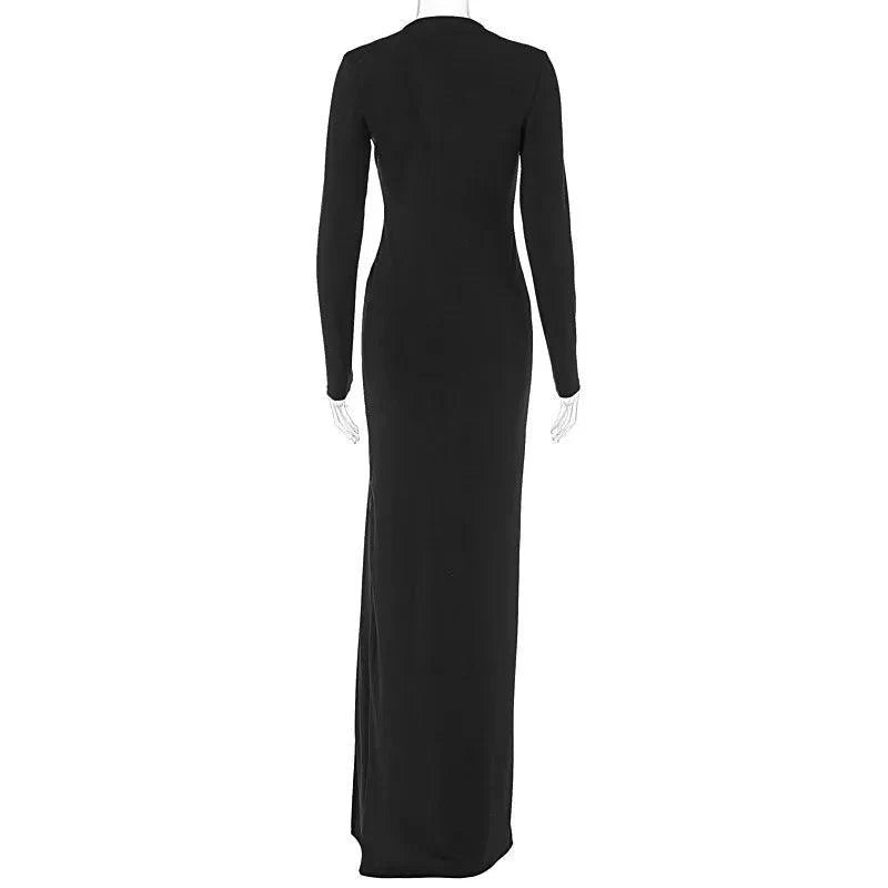 Robe Claudia Deep V-neck Slit