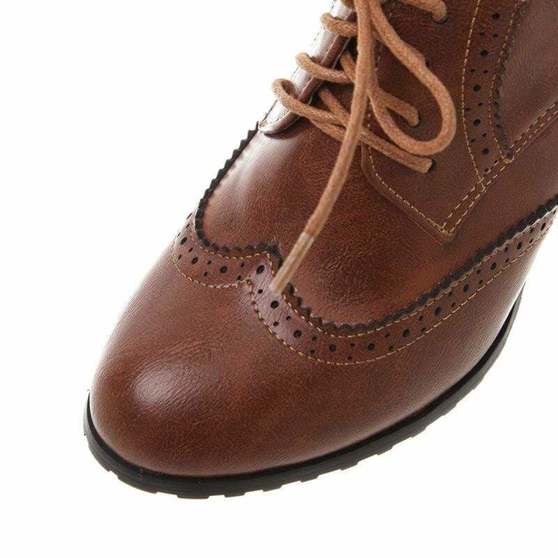 Derbies Retro Cuir Marron